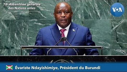 Le Président burundais Évariste Ndayishimiye, à la tribune de la 78e AG de l''ONU