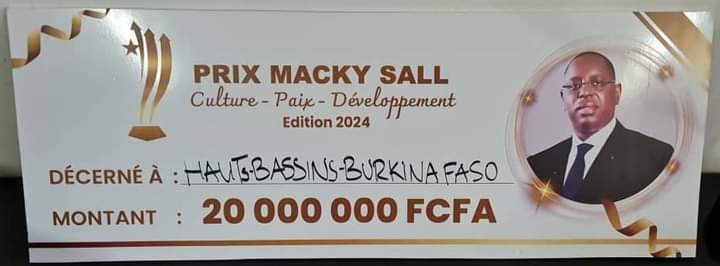 Burkina Prix Macky Sall culture paix et développement Sénégal